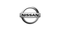 Nissan logo in black and silver on a white background