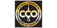 CCO certification logo: gold, black, and silver. Features a crane hook and the words 