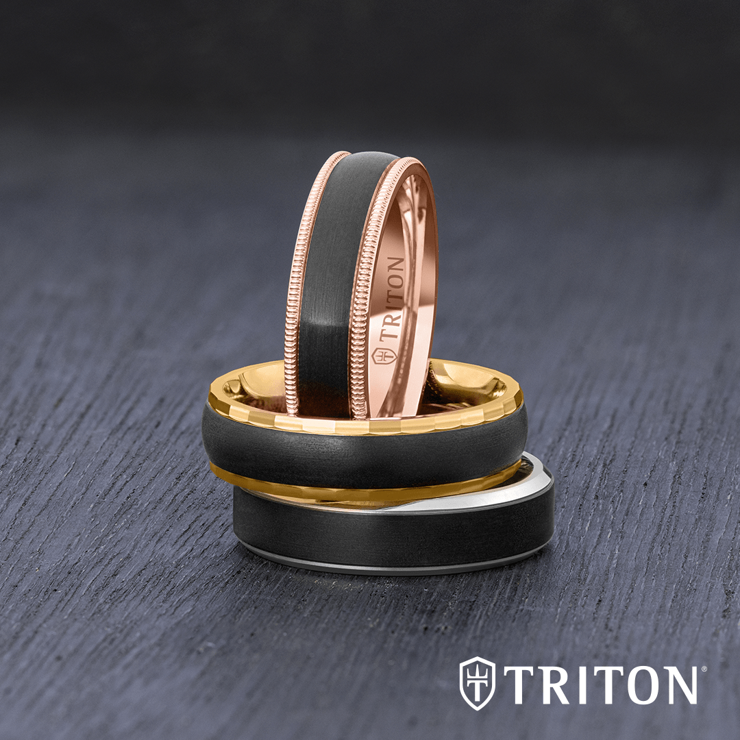 black and gold triton ring