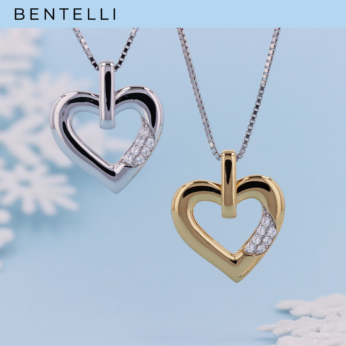 heart necklace white and gold