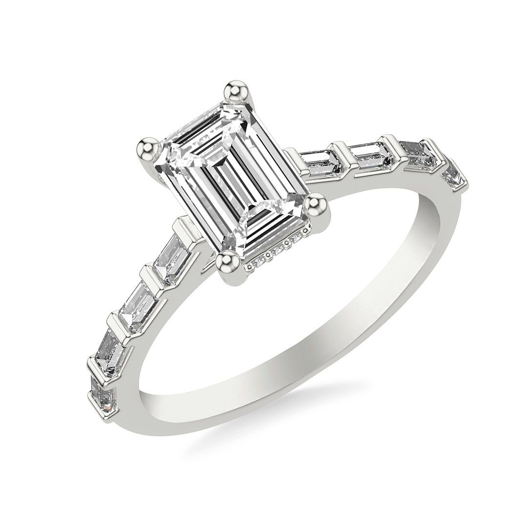 white gold ring with big stone