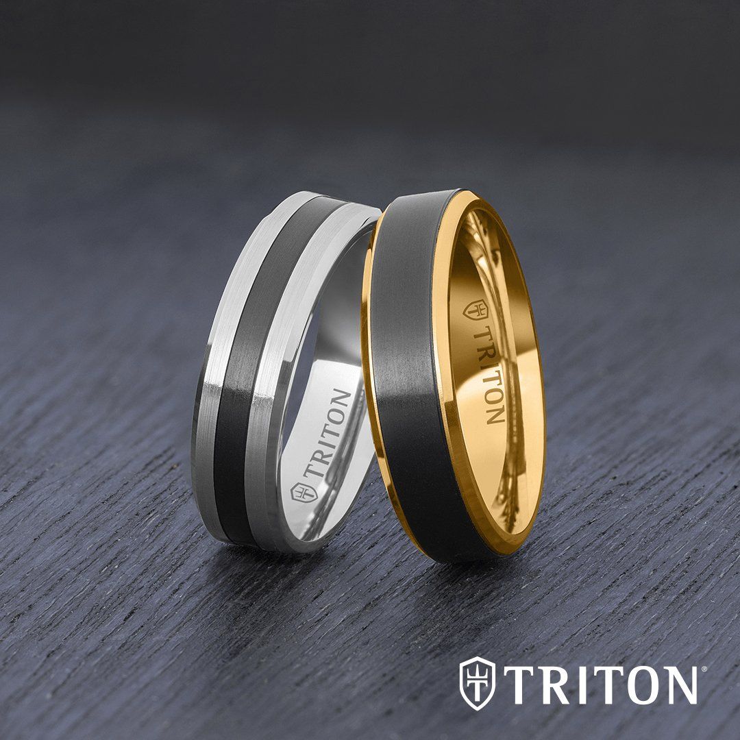 triton gold black silver black ring