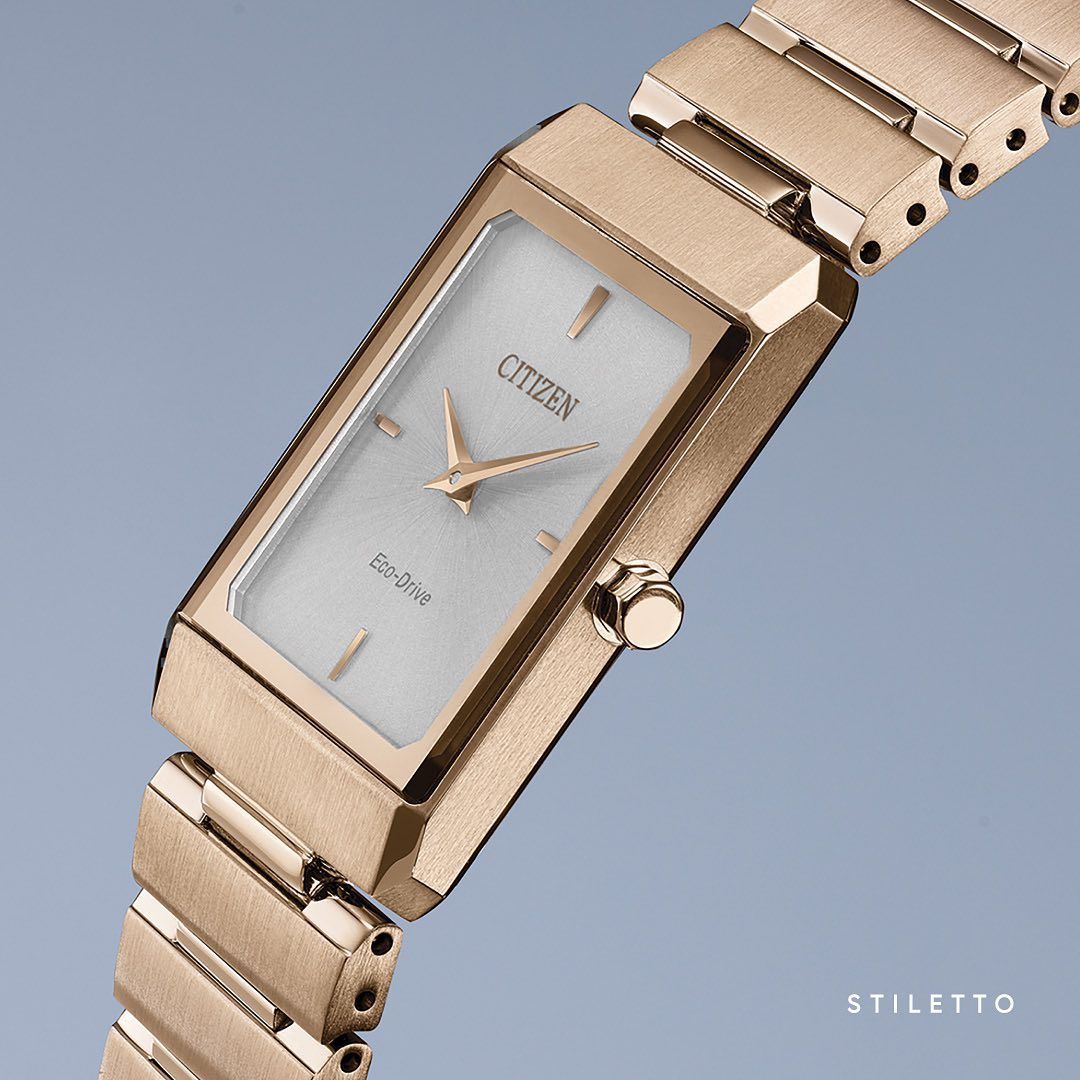Square gold watch