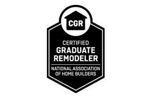 Black and white Certified Graduate Remodeler badge from the National Association of Home Builders.