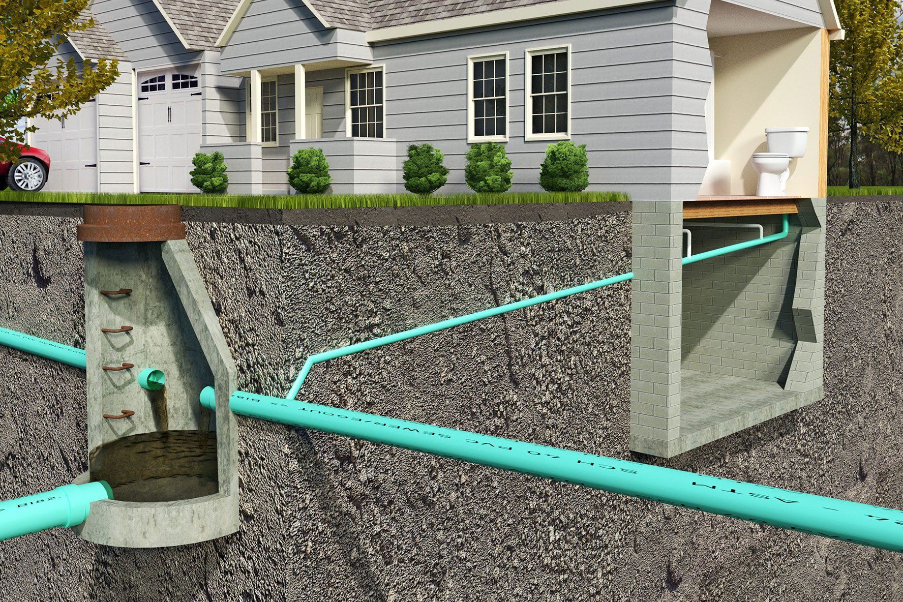Septic system illustration