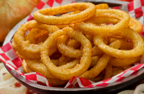 golden brown onion rings