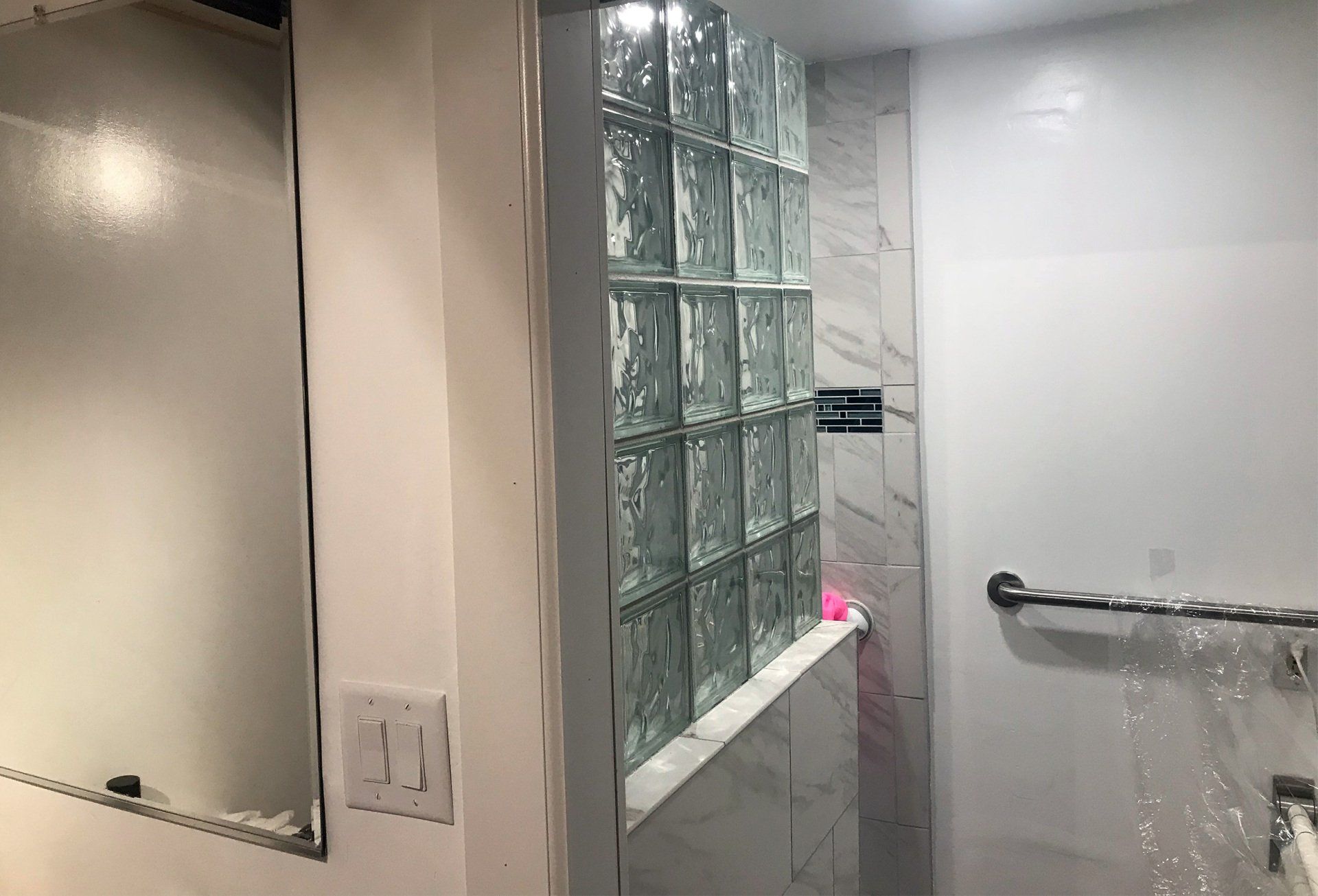 Bathroom glass block