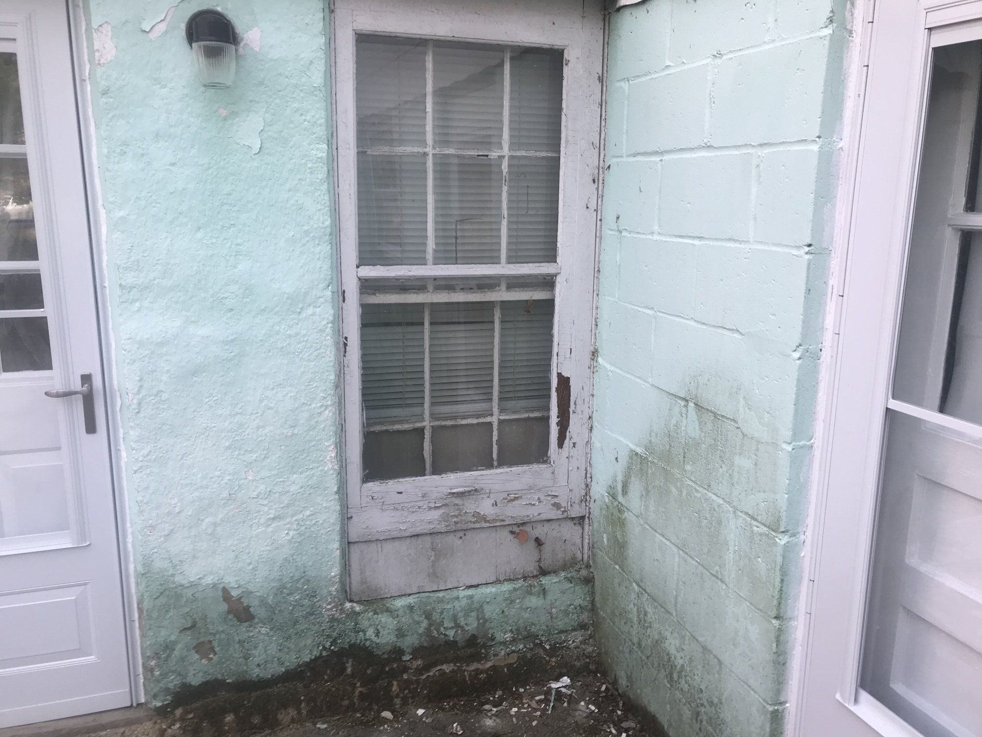An old window before glass block installation