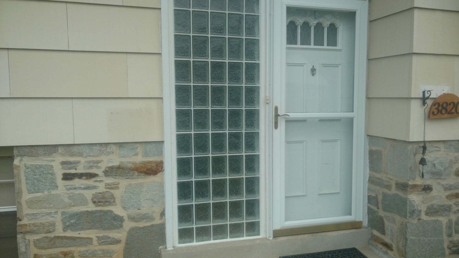 New glass block by the door