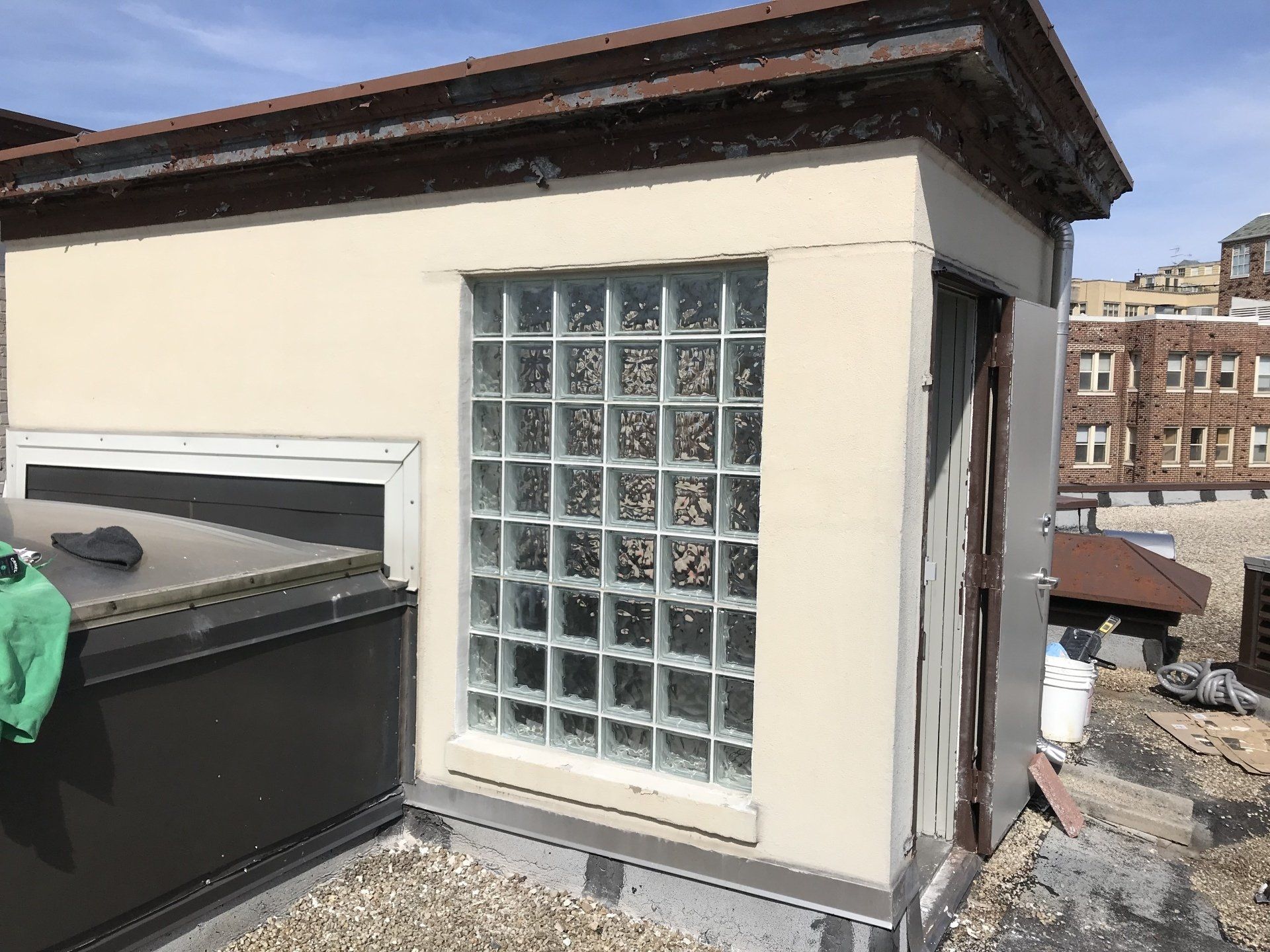 Sturdy glass block window installed