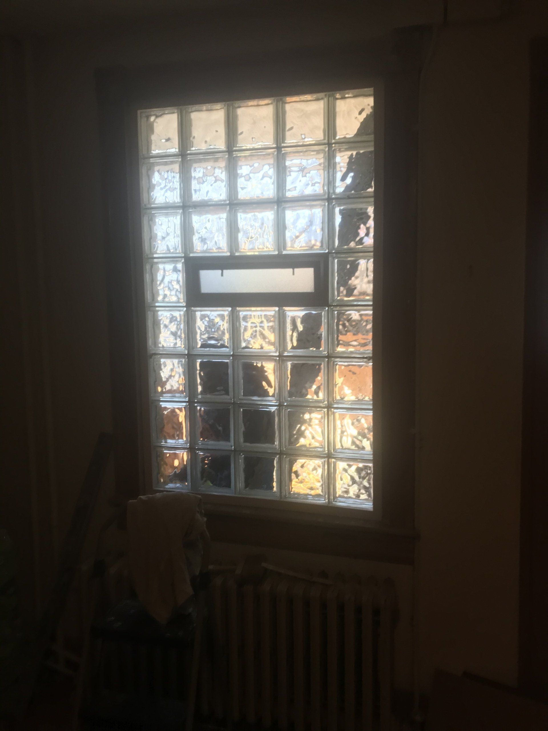 Residential security glass block installed