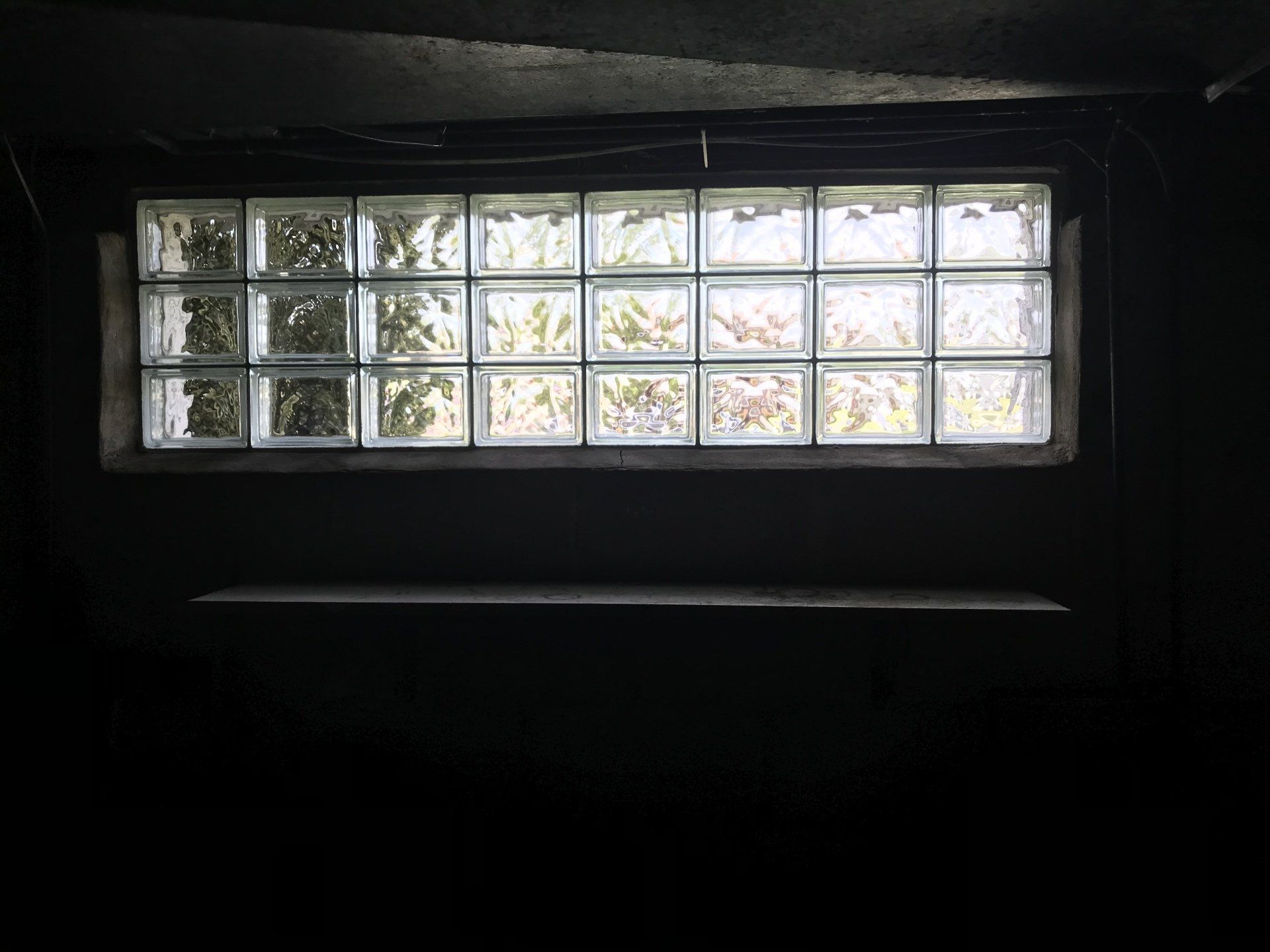 Light coming thru the glass block window