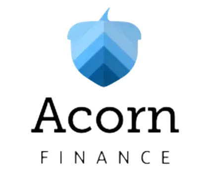 Acorn Finance logo: blue acorn icon above the text 