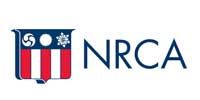 NRCA logo with a blue, red, and white shield. The letters NRCA are in navy blue.