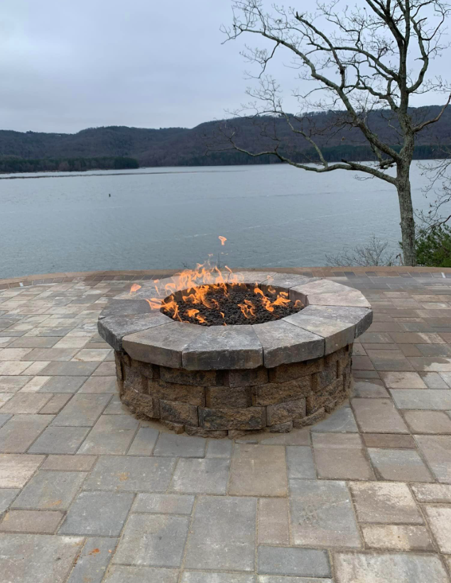 fire pit with flame