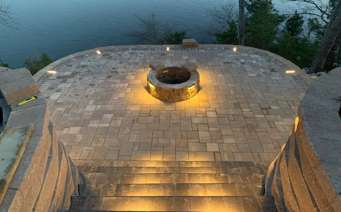 fire pit with light