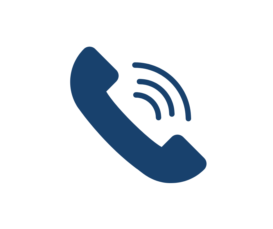 Blue telephone handset ringing.