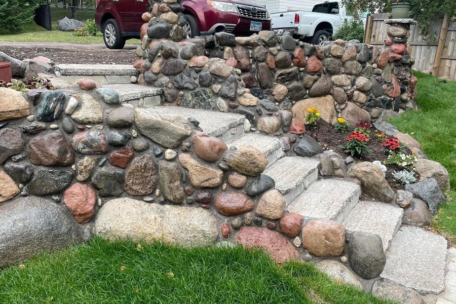 Stone wall with steps
