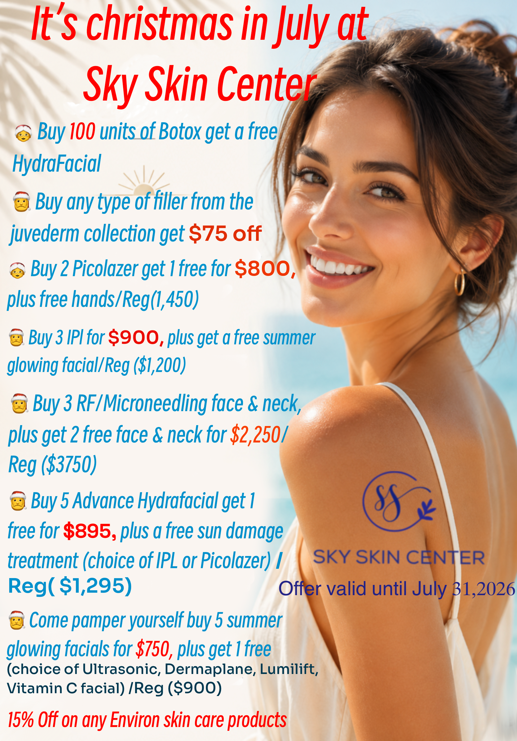 Pink Mother’s Day promo flyer listing FREE, FREE, FREE deals on facial and skincare packages