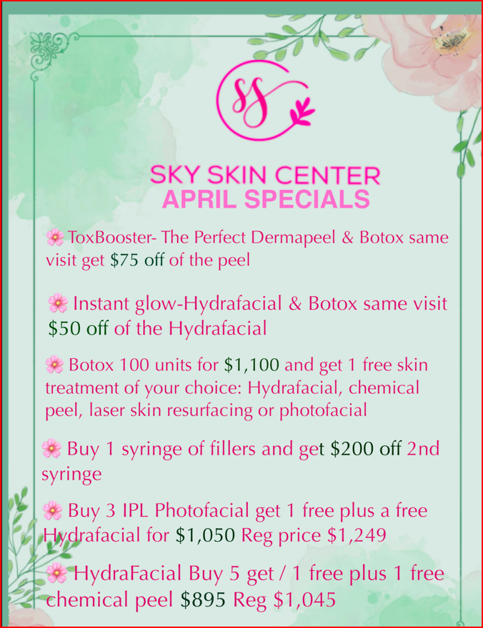 Sky Skin Center April Specials