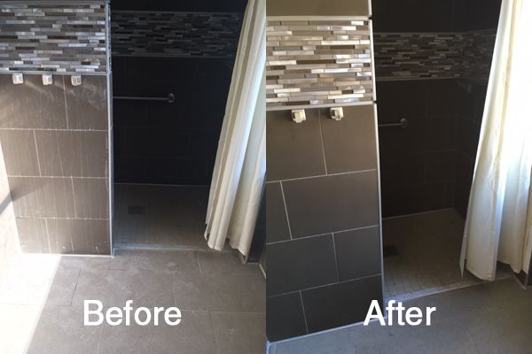 Before and after bathroom cleaning