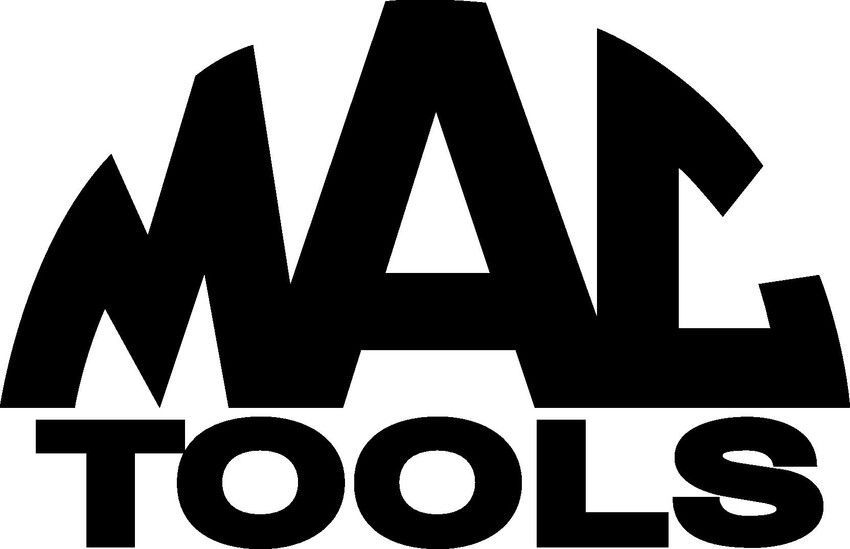 A black and white logo for mac tools on a white background.
