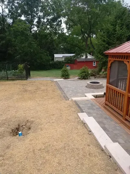 Clean lawn and patio