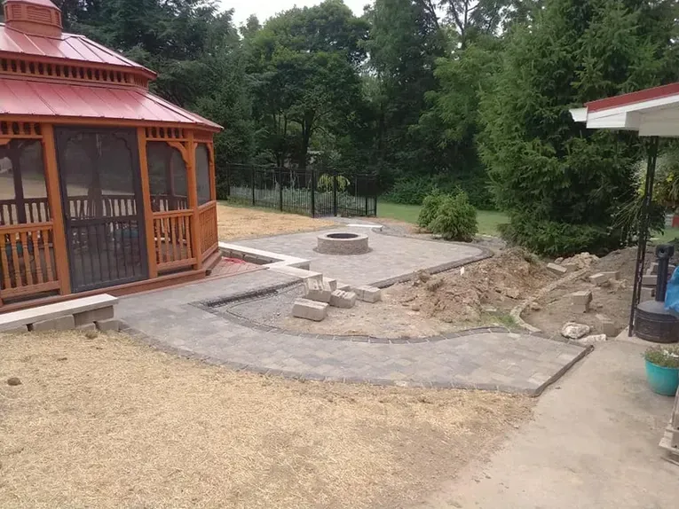 Concrete patio installation