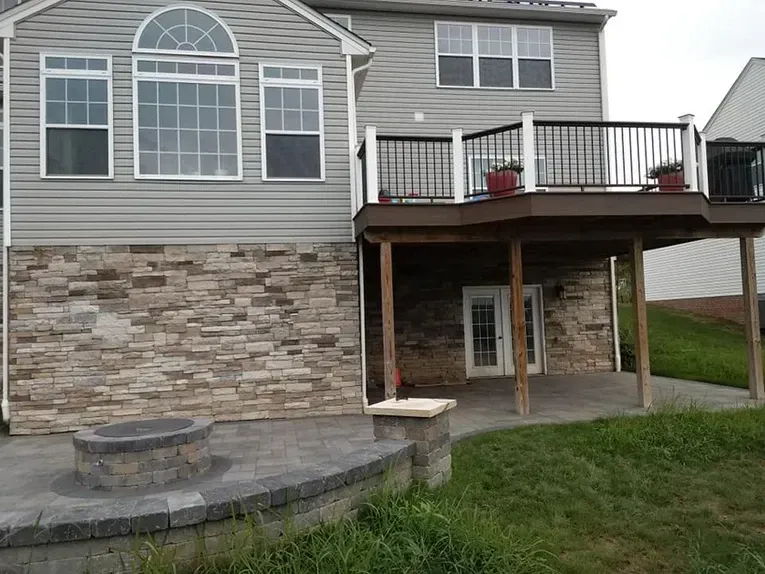 Residential house with outdoor firepit