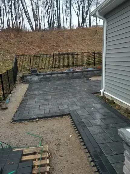 Walkway connected to the patio