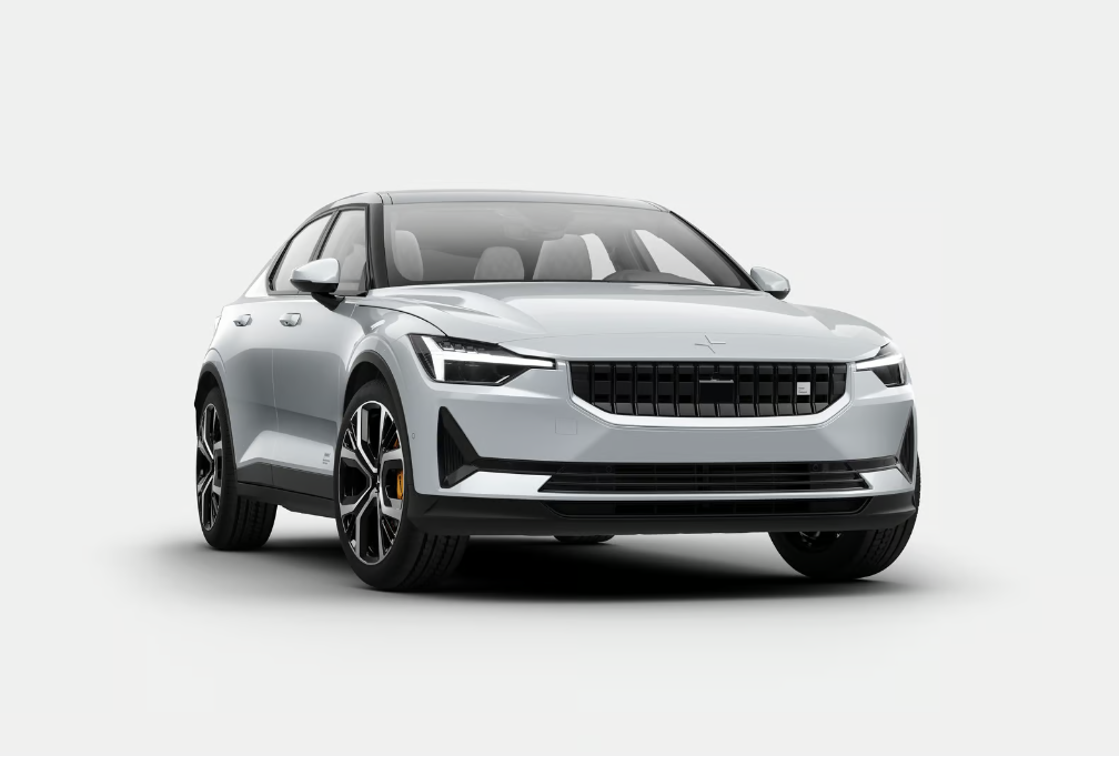 Silver car front view