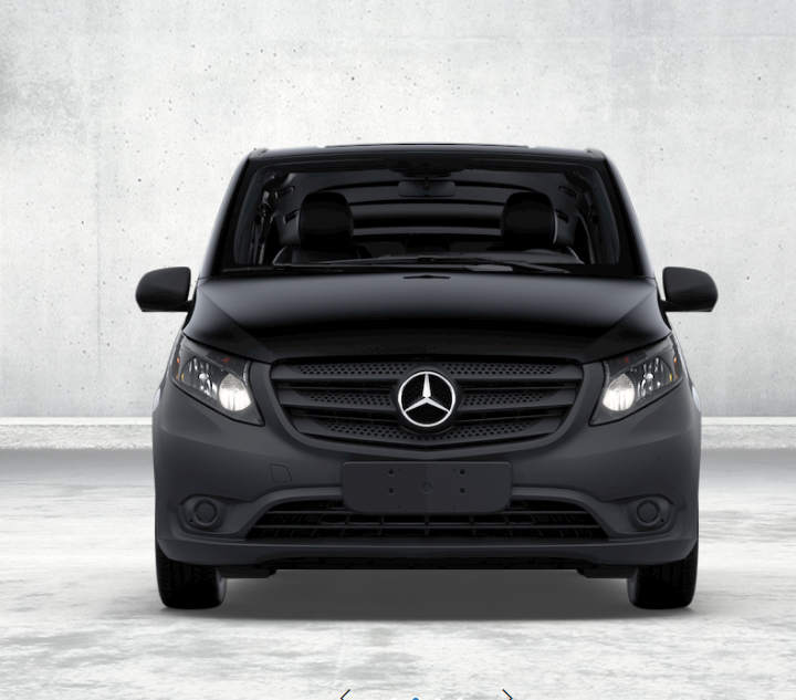Mercedes Metris black van front view