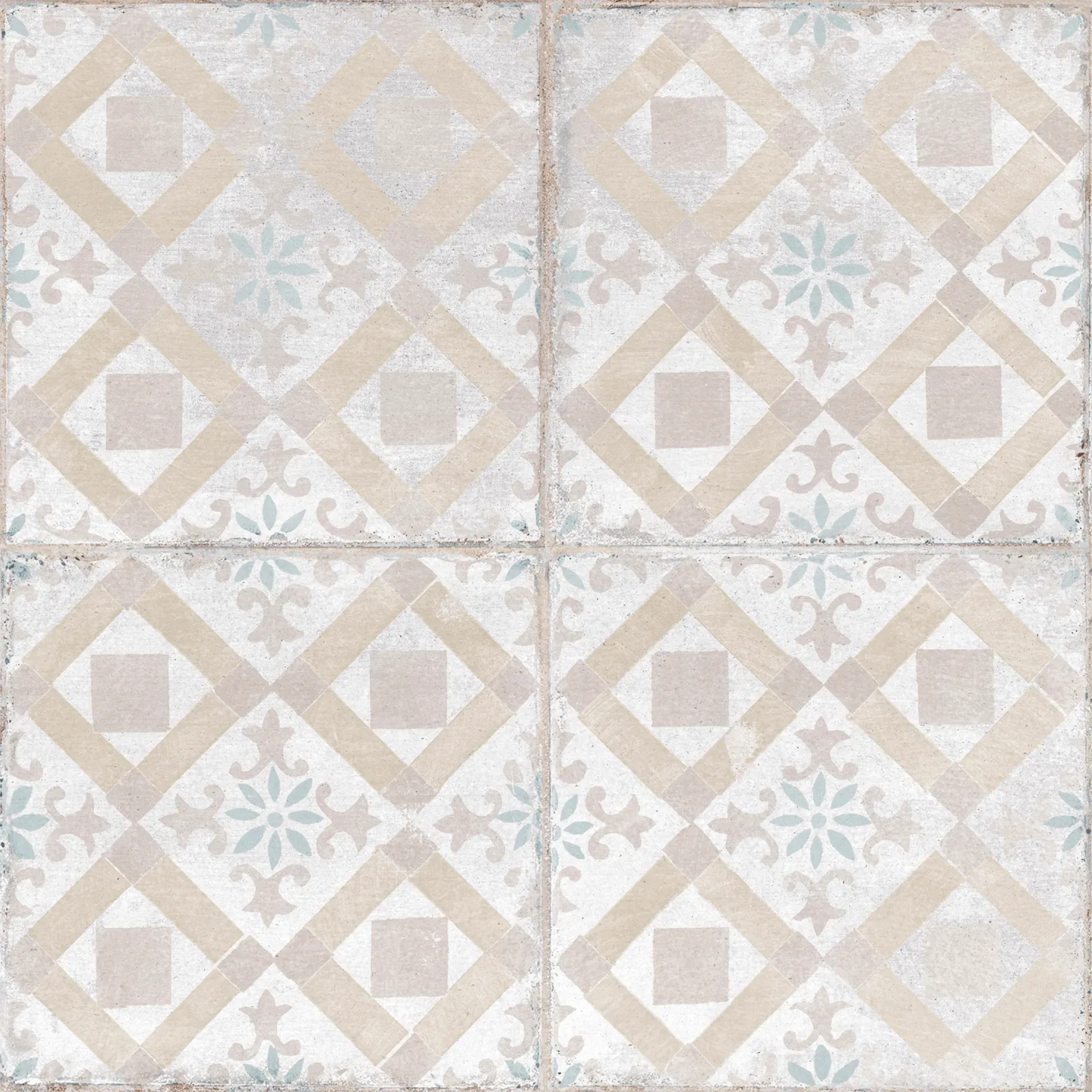 A tile that has a geometric pattern on it