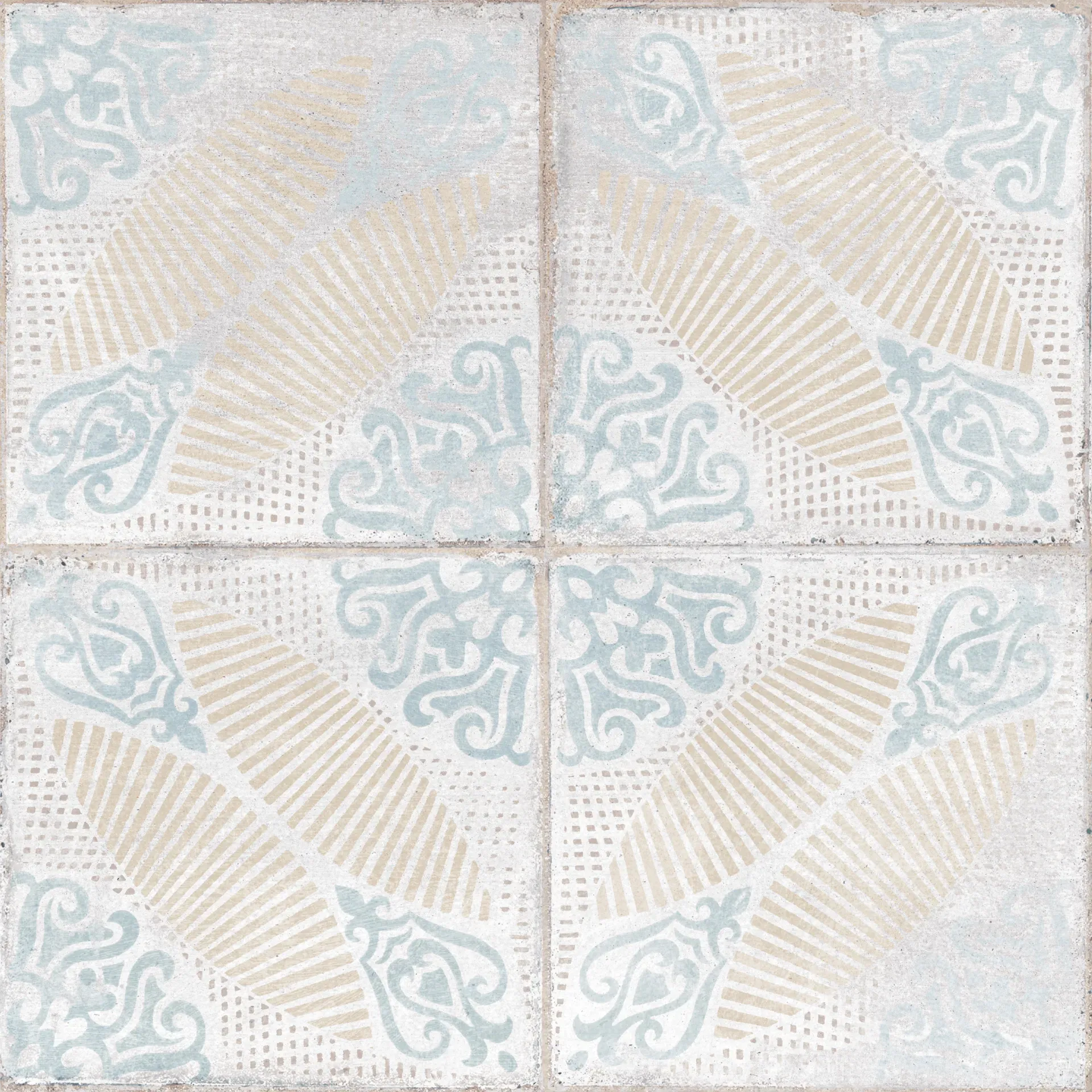 A tile with a circular pattern on it
