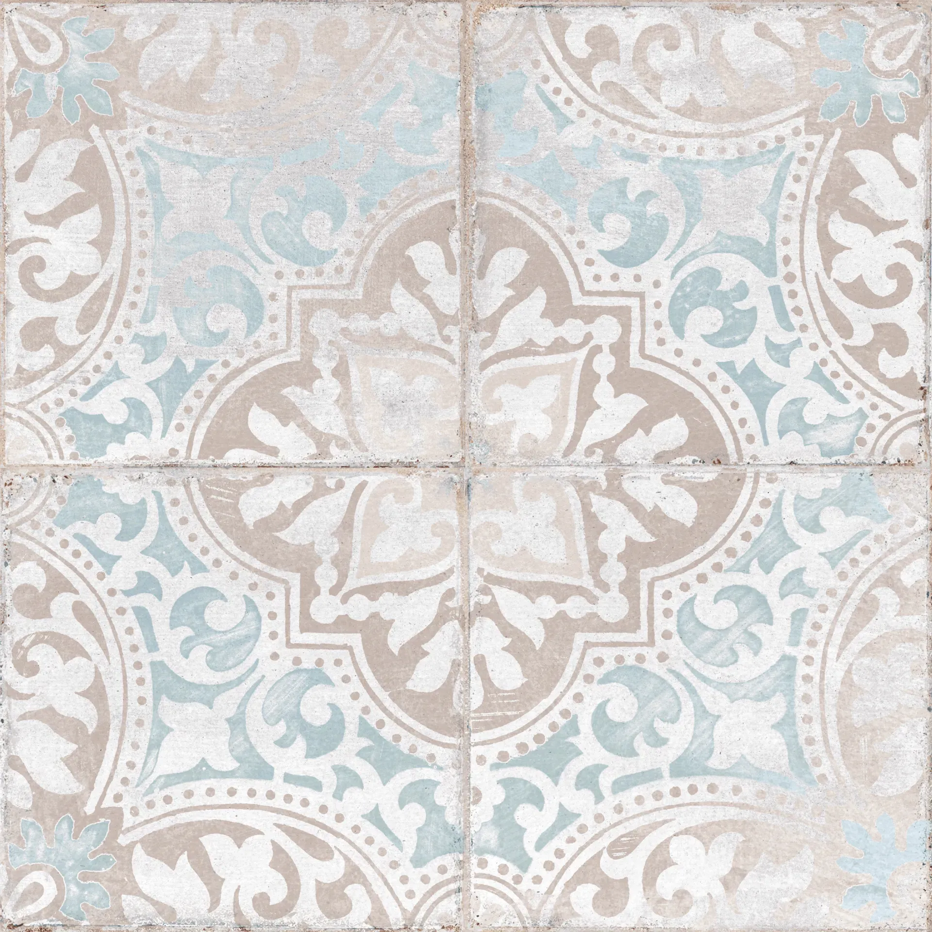 A tile with a floral pattern on it