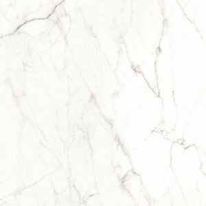 A close up of a white marble tile on a white background.