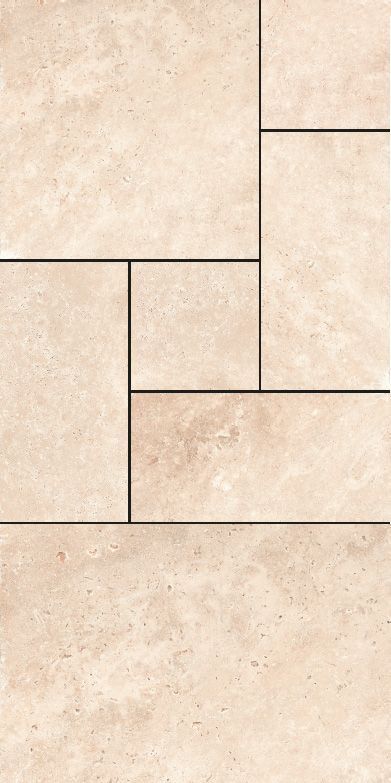 A close up of a tile floor with a geometric pattern.