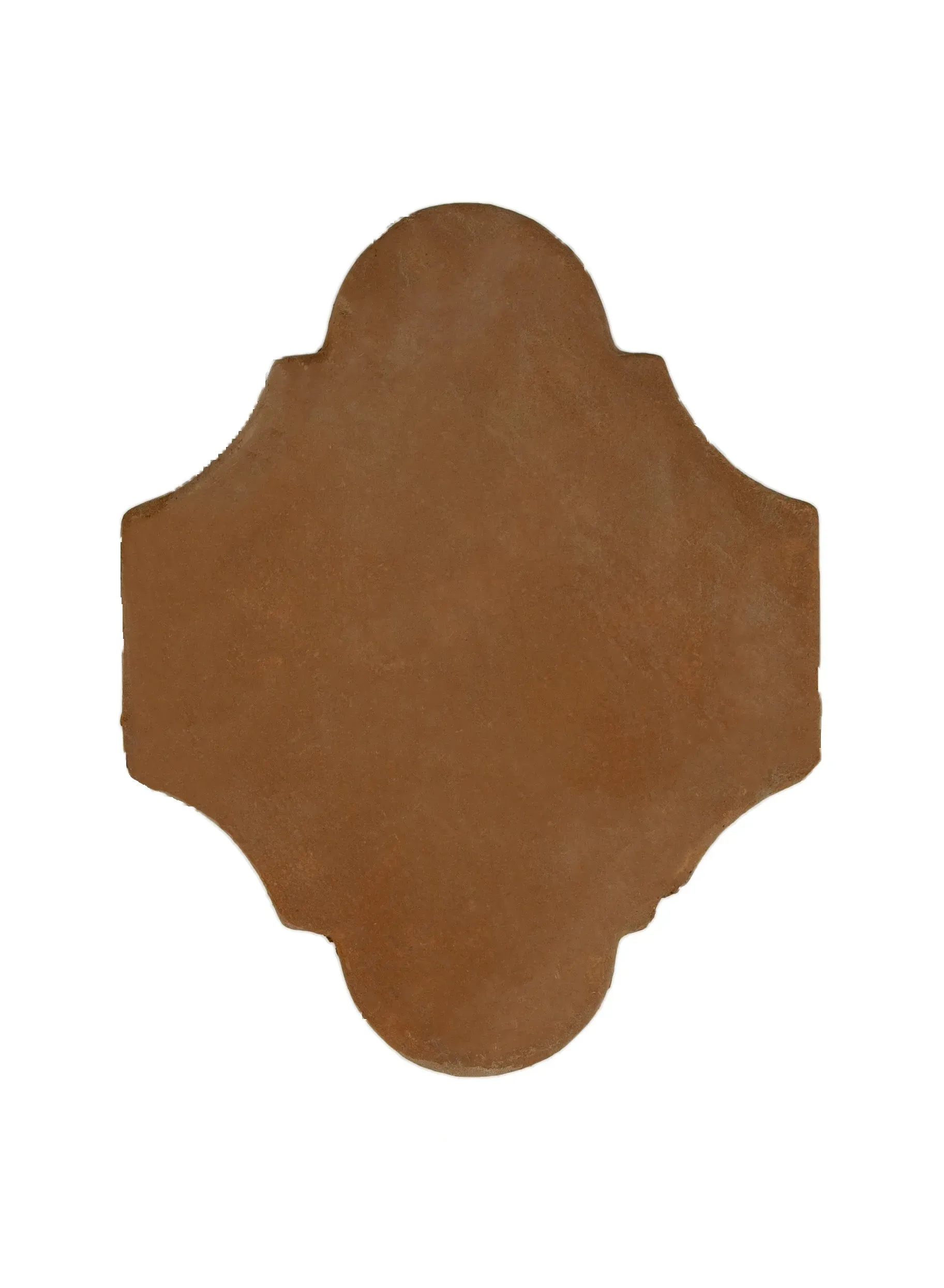 A brown tile with a geometric shape on a white background