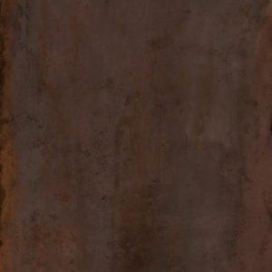 A close up of a brown tile with a rusty texture.