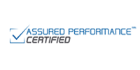 Logo of Assured Performance Certified with a checkmark in a box. Text is blue and gray.