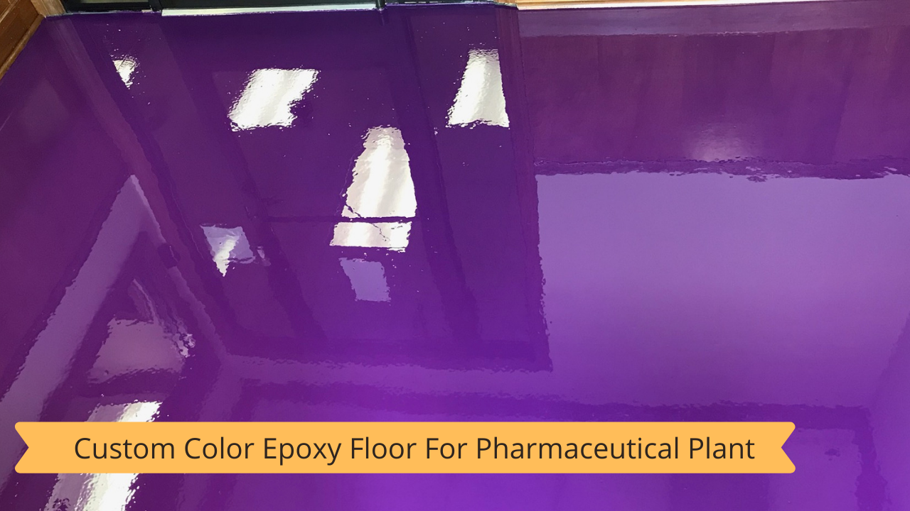 A purple epoxy floor for a pharmaceutical plant.