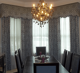 Classy dining room with draperies - Window Concepts by Annalisa Winter Haven, FL