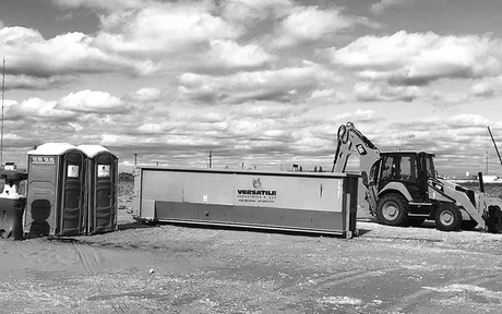 commercial portable toilets on trailer