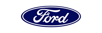 Ford logo with white cursive text in a blue oval.