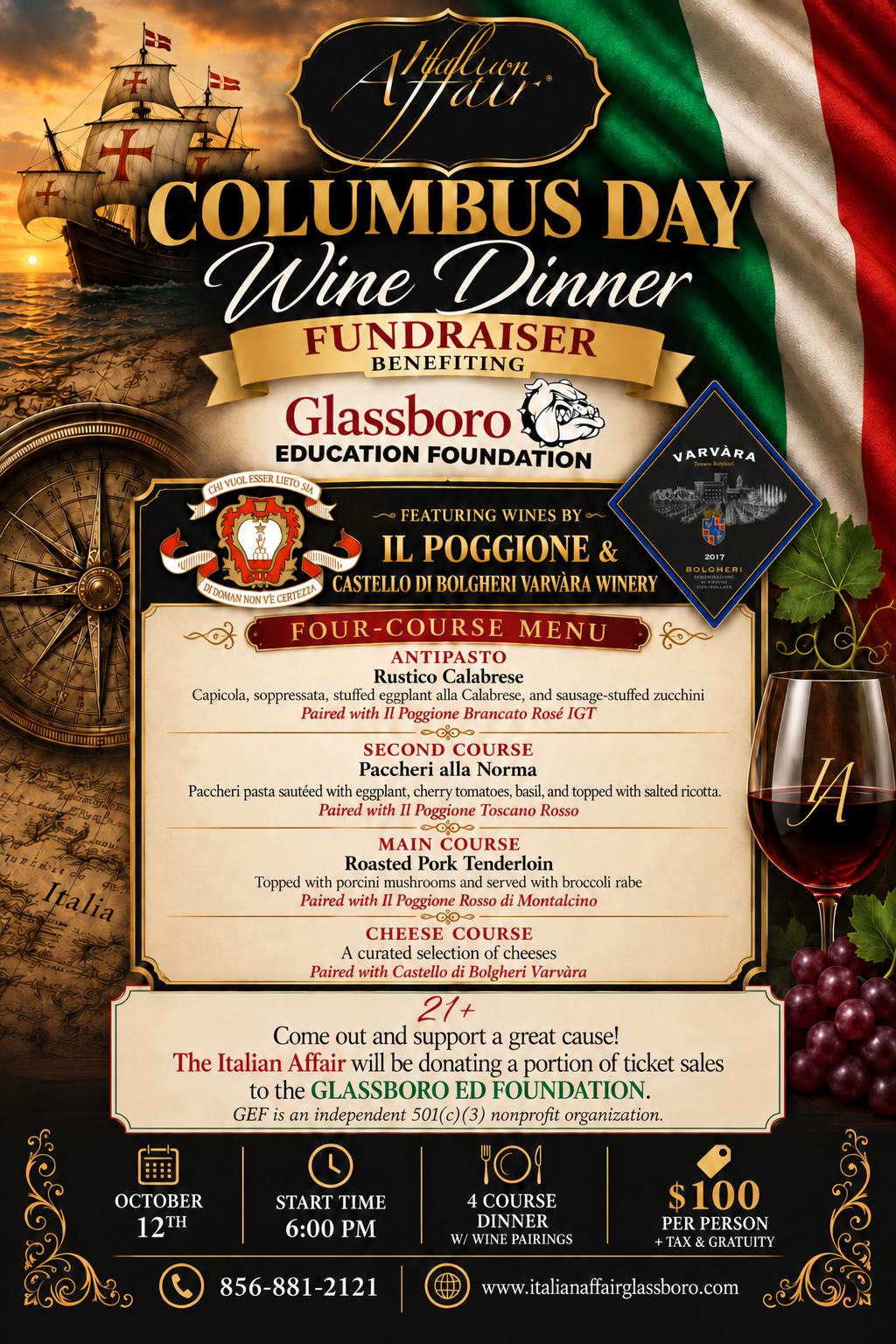 Columbus Day Wine Dinner 