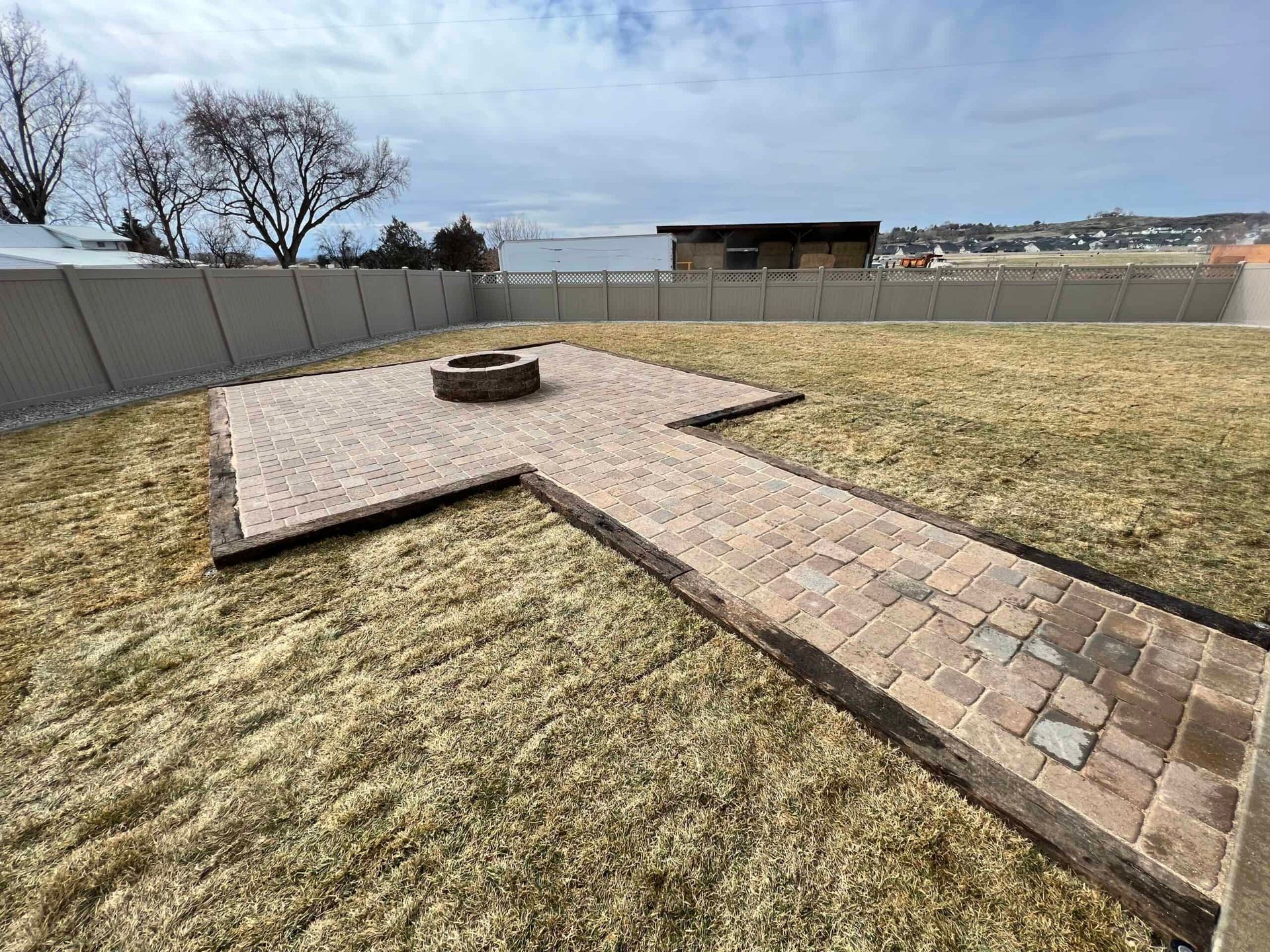 Concrete outdoor living space
