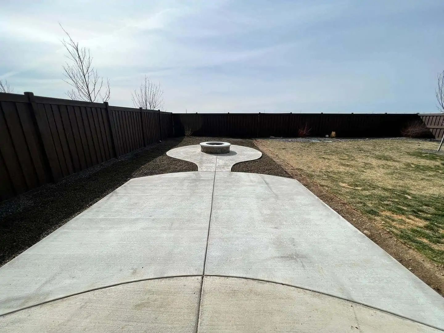 Concrete outdoor living space