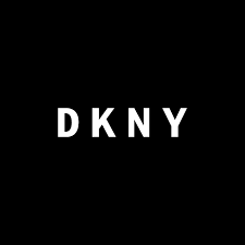 The dkny logo is white on a black background.