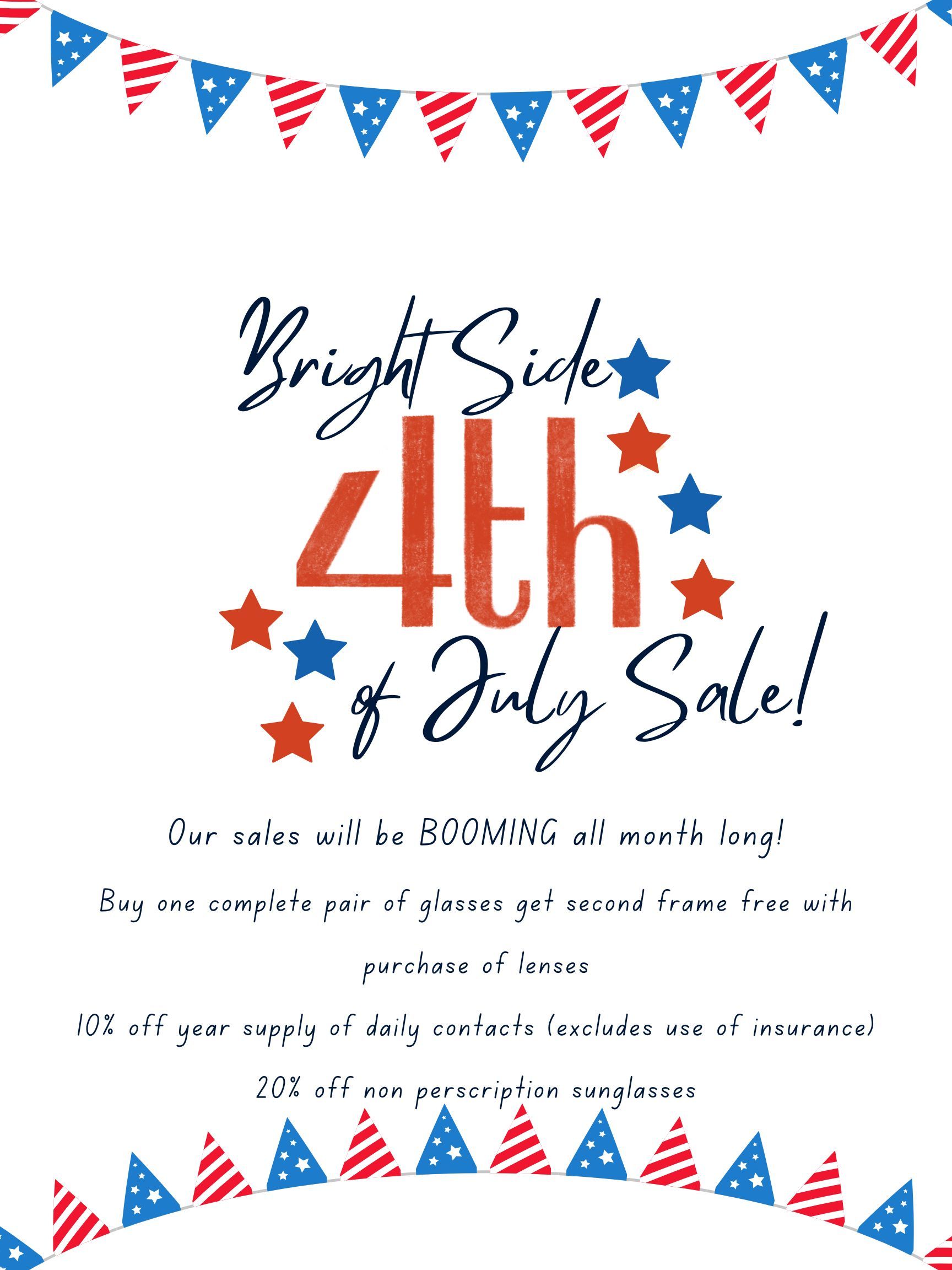 A poster for a 4th of July sale