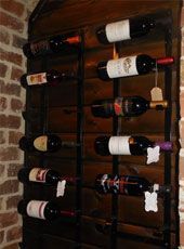 A standing wine holder